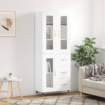 Highboard High Gloss White - Stylish Storage Solution