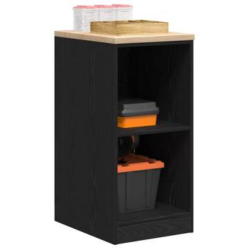 Garage Storage Cabinet Black - Solid Pine 40x51x85 cm