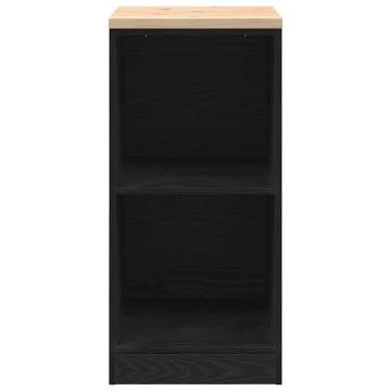 Garage Storage Cabinet Black - Solid Pine 40x51x85 cm