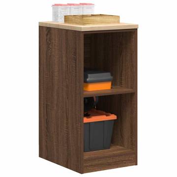 Garage Storage Cabinet Brown Oak - Solid Wood Pine 40x51x85 cm