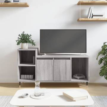 Stylish Grey Sonoma TV Cabinet - 100x35x55 cm | HipoMarket UK