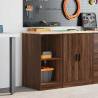 Garage Storage Cabinet Brown Oak - Solid Wood Pine 40x51x85 cm