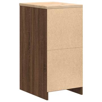 Garage Storage Cabinet Brown Oak - Solid Wood Pine 40x51x85 cm