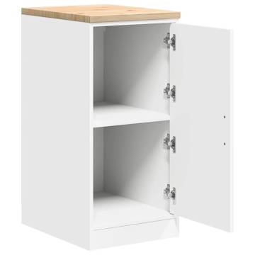 Garage Storage Cabinet White 40x51x85 cm Solid Wood Pine