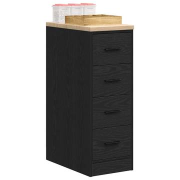 Garage Storage Cabinet Black - Durable Pine Wood | 30x51x85 cm