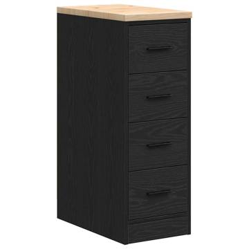 Garage Storage Cabinet Black - Durable Pine Wood | 30x51x85 cm