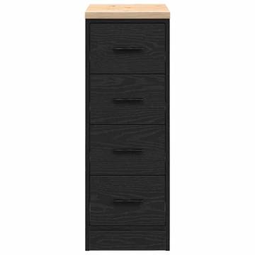 Garage Storage Cabinet Black - Durable Pine Wood | 30x51x85 cm