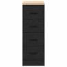 Garage Storage Cabinet Black - Durable Pine Wood | 30x51x85 cm