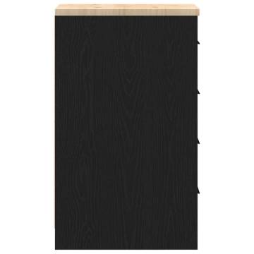 Garage Storage Cabinet Black - Durable Pine Wood | 30x51x85 cm