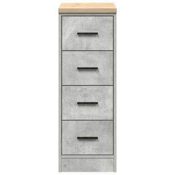 Garage Storage Cabinet - Concrete Grey Solid Wood Pine 30x51x85cm