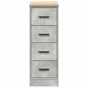 Garage Storage Cabinet - Concrete Grey Solid Wood Pine 30x51x85cm