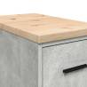 Garage Storage Cabinet - Concrete Grey Solid Wood Pine 30x51x85cm