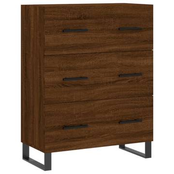 Stylish Highboard Brown Oak - 69.5x34x180 cm Engineered Wood