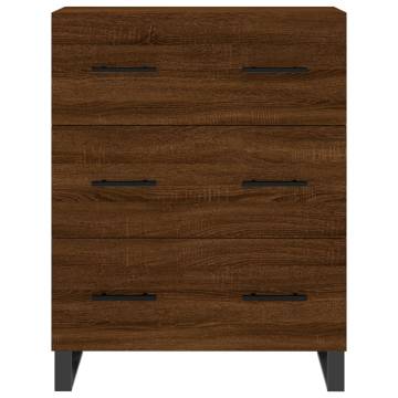 Stylish Highboard Brown Oak - 69.5x34x180 cm Engineered Wood