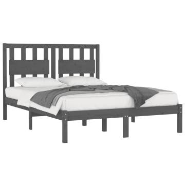 Grey Solid Wood Pine Bed Frame 120x200 cm - HipoMarket