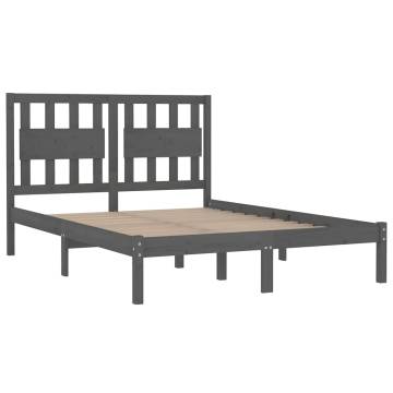 Grey Solid Wood Pine Bed Frame 120x200 cm - HipoMarket