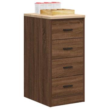 Garage Storage Cabinet Brown Oak - 40x51x85 cm Solid Wood