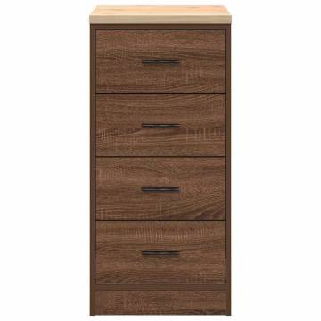 Garage Storage Cabinet Brown Oak - 40x51x85 cm Solid Wood