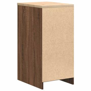 Garage Storage Cabinet Brown Oak - 40x51x85 cm Solid Wood