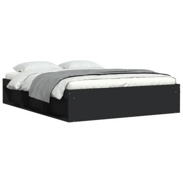 Modern Black Bed Frame 140x190 cm - Stylish & Practical