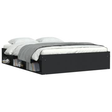 Modern Black Bed Frame 140x190 cm - Stylish & Practical