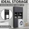 Washing Machine Cabinet Set Grey Engineered Wood - Stylish Storage