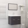  Bathroom Furniture Set High Gloss Grey Engineered Wood Colour high gloss grey Size 60 x 38.5 x 46 cm Number of 1 Number of Pieces 