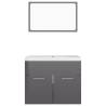 Stylish High Gloss Grey Bathroom Furniture Set | Hipo Market