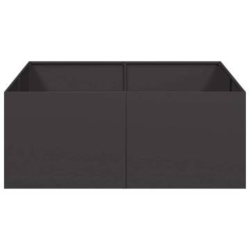 Stylish Black Steel Planter 100x100x40 cm for Outdoor Spaces