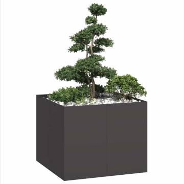 Stylish Black Steel Planter 100x100x80 cm | HipoMarket