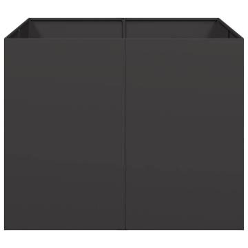 Stylish Black Steel Planter 100x100x80 cm | HipoMarket