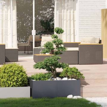 Stylish Planter Anthracite 100x100x40 cm Steel for Gardens