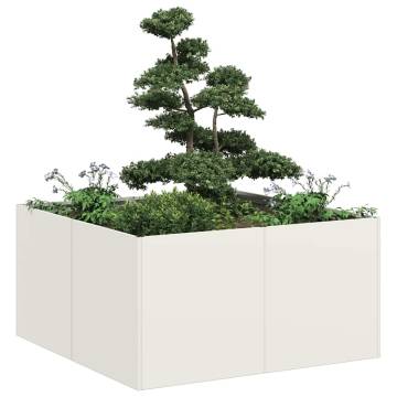 Stylish White Planter 80x80x40 cm | Cold-Rolled Steel