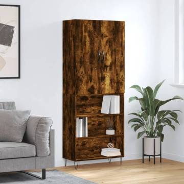 Stylish Highboard Smoked Oak - 69.5x34x180 cm | HipoMarket