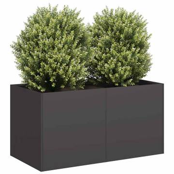 Stylish Black Planter 80x40x40 cm - Durable Cold-rolled Steel