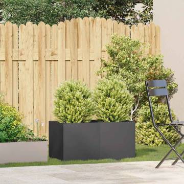 Stylish Black Planter 80x40x40 cm - Durable Cold-rolled Steel