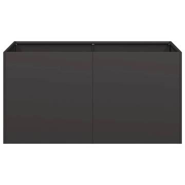 Stylish Black Planter 80x40x40 cm - Durable Cold-rolled Steel