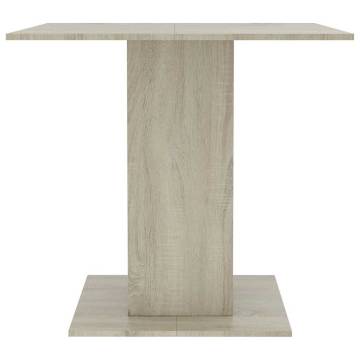 Elegant White and Sonoma Oak Dining Table - 80x80 cm