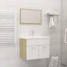  Bathroom Furniture Set White and Sonoma Oak Engineered Wood Colour white and sonoma oak Size 60 x 38.5 x 46 cm Number of 1 Number of Pieces 