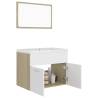 Stylish Bathroom Furniture Set - White & Sonoma Oak