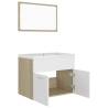 Stylish Bathroom Furniture Set - White & Sonoma Oak