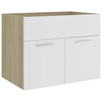 Stylish Bathroom Furniture Set - White & Sonoma Oak