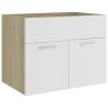 Stylish Bathroom Furniture Set - White & Sonoma Oak