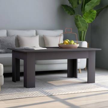 Stylish Grey Coffee Table - 100x60x42 cm Engineered Wood