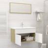 Stylish Bathroom Furniture Set - White & Sonoma Oak