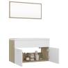 Stylish Bathroom Furniture Set - White & Sonoma Oak