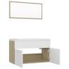 Stylish Bathroom Furniture Set - White & Sonoma Oak