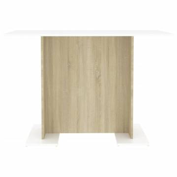 Dining Table White & Sonoma Oak 110x60 cm - Stylish & Durable