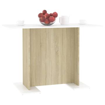 Dining Table White & Sonoma Oak 110x60 cm - Stylish & Durable