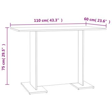 Dining Table White & Sonoma Oak 110x60 cm - Stylish & Durable